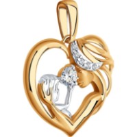 Pandantiv din aur cu zirconiu Sokolov 51-130-02018-1  1,39g imaginea #2 — magazin online Desire.md