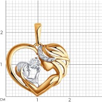 Pandantiv din aur cu zirconiu Sokolov 51-130-02018-1  1,39g imaginea #3 — magazin online Desire.md