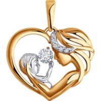 Pandantiv din aur cu zirconiu Sokolov 51-130-02018-1  1,39g