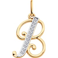 Pandantiv din aur cu zirconiu Sokolov 51-130-02891-1  0,91g