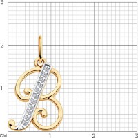 Pandantiv din aur cu zirconiu Sokolov 51-130-02891-1  0,91g imaginea #2 — magazin online Desire.md