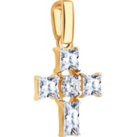 Pandantiv din aur cu zirconiu Sokolov 51-130-02931-1  1,28g imaginea #3 — magazin online Desire.md