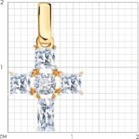 Pandantiv din aur cu zirconiu Sokolov 51-130-02931-1  1,28g imaginea #4 — magazin online Desire.md