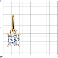 Pandantiv din aur cu zirconiu Sokolov 51-130-02938-1  0,41g imaginea #2 — magazin online Desire.md