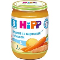 Piure pentru copii HiPP Carrot/Potatoes/Salmon 190g (6105)