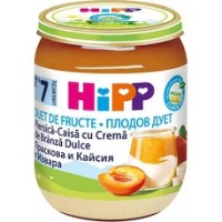Piure pentru copii HiPP Peach/Apricot/Curd Cream 160g (5470)