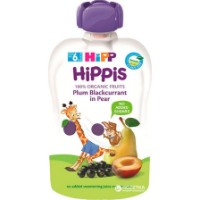 Piure pentru copii HiPP Pear/Plums & Black Currants 100g (8526)