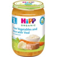 Piure pentru copii HiPP Vegetables/Rice/Veal 125g (6413)