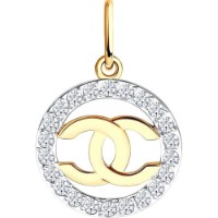 Подвеска из золота с фианитом Diamant 51-130-02979-1  0,85g