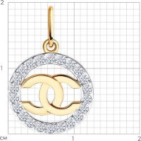 Подвеска из золота с фианитом Diamant 51-130-02979-1  0,85g фото №3 — интернет-магазин Desire.md