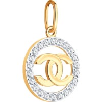 Подвеска из золота с фианитом Diamant 51-130-02979-1  0,85g фото №4 — интернет-магазин Desire.md