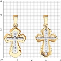 Pandantiv din aur combinat Sokolov 51-131-01402-1  1,82g imaginea #2 — magazin online Desire.md