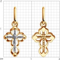 Pandantiv din aur combinat Sokolov 51-131-01837-1 0,39g imaginea #2 — magazin online Desire.md