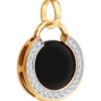 Pandantiv din aur cu agat și zirconiu Sokolov 51-330-00074-1  2,78g imaginea #4 — magazin online Desire.md