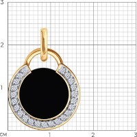 Pandantiv din aur cu agat și zirconiu Sokolov 51-330-00074-1  2,78g imaginea #3 — magazin online Desire.md