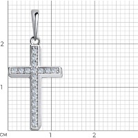Pandantiv din aur alb cu zirconiu Sokolov 52-130-00375-1  1g imaginea #2 — magazin online Desire.md