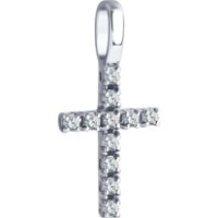 Pandantiv din aur alb cu zirconiu Sokolov 52-130-01691-1  0,69g imaginea #3 — magazin online Desire.md