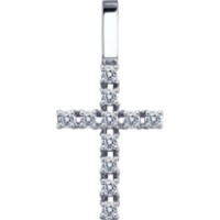 Pandantiv din aur alb cu zirconiu Sokolov 52-130-01691-1  0,72g