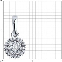 Pandantiv din aur alb cu zirconiu Sokolov 52-130-01945-1  0,71g imaginea #2 — magazin online Desire.md