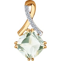 Pandantiv din aur cu diamante și hrizolit Sokolov 73-00021  1,01g