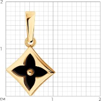 Pandantiv din aur cu onix Sokolov 732968  0,85g imaginea #2 — magazin online Desire.md