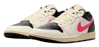 Ghete pentru dame Nike Air Jordan 1 Low Pale Ivory/Black/Muslin/Racer Pink, s.36