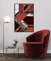 Pictură ArtShop Shades Of Red With Golden Elements 60x90cm (PA184-LL)