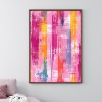 Pictură ArtShop Multi-Colored Lines On A Pink Background 30x45cm (PA432-XL-L)