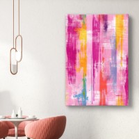 Pictură ArtShop Multi-Colored Lines On A Pink Background 40x60cm (PA432-L-PL)