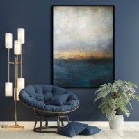 Pictură ArtShop Vintage Gold & Blue Abstract Art 60x90cm (PA286-LL)