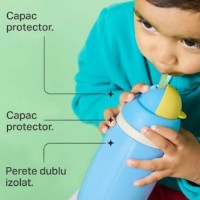 Cana cu pai Tommee Tippee Insulated Straw 12+ 266ml Blue (TT0524) imaginea #3 — magazin online Desire.md