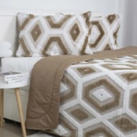 Комплект покрывало+2 наволочки Relaxe Home BOHO 3pcs Beige (024555)