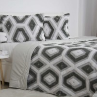 Комплект покрывало+2наволочки Relaxe Home Boho Light Grey (024556)