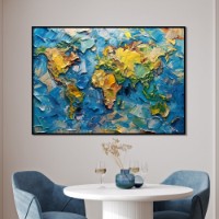 Pictură ArtShop World Map With Oil Paints 45x30cm (PA425-XL-L)
