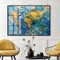 Pictură ArtShop World Map With Oil Paints 90x60cm (PA425)