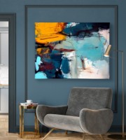 Pictură ArtShop Yellow & Blue Abstract Colors 75x50cm (PA289-M-PL)