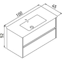 Lavoar cu dulap Orka Arno 100 Grey imaginea #4 — magazin online Desire.md