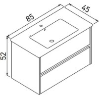 Lavoar cu dulap Orka Arno 85 Grey imaginea #2 — magazin online Desire.md