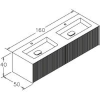 Dulap cu chiuvetă Orka Cube 160 Matt Vizon (6112) imaginea #2 — magazin online Desire.md