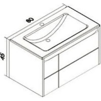 Lavoar cu dulap Orka Likya 80 White Matt (20097) imaginea #3 — magazin online Desire.md