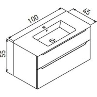 Lavoar cu dulap Orka Messina 100 Kasmir Matt (09410) imaginea #2 — magazin online Desire.md