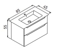 Lavoar cu dulap Orka Messina 85 Kasmir Matt (19943) imaginea #2 — magazin online Desire.md