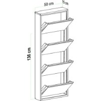 Rafturi pentru pantofi Trendy 4 Piece Metal White 50x136x15cm GTR007909 imaginea #3 — magazin online Desire.md