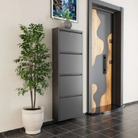 Rafturi pentru pantofi Trendy Locking 4 Piece Metal Anthracite 50x136x15cm GTR007917