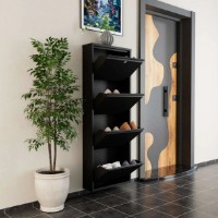 Rafturi pentru pantofi Trendy Locking 4 Piece Metal Black 50x136x15cm GTR007919 imaginea #4 — magazin online Desire.md