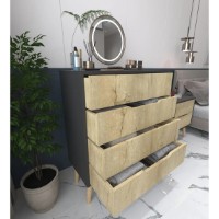 Comodă Trendy Flora Anthracite/Sapphire Oak 78x95x45cm (GTR008146) imaginea #4 — magazin online Desire.md