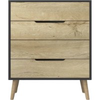Comodă Trendy Flora Anthracite/Sapphire Oak 78x95x45cm (GTR008146) imaginea #5 — magazin online Desire.md