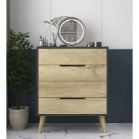 Comodă Trendy Flora Anthracite/Sapphire Oak 78x95x45cm (GTR008146) imaginea #1 — magazin online Desire.md
