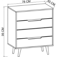 Comodă Trendy Flora Sapphire Oak/White 78x95x45cm (GTR008147) imaginea #2 — magazin online Desire.md