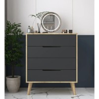 Comodă Trendy Flora Sapphire Oak/Anthracite 78x95x45cm (GTR008149) imaginea #1 — magazin online Desire.md